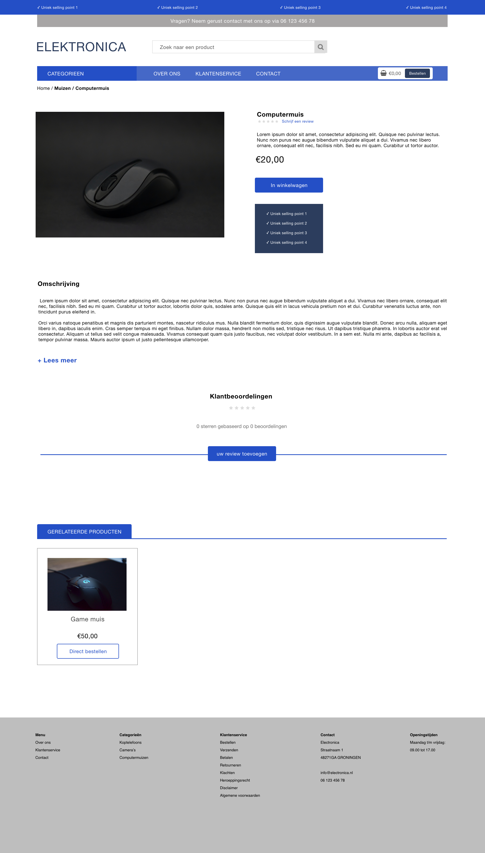 Lightspeed thema Electronica product pagina
